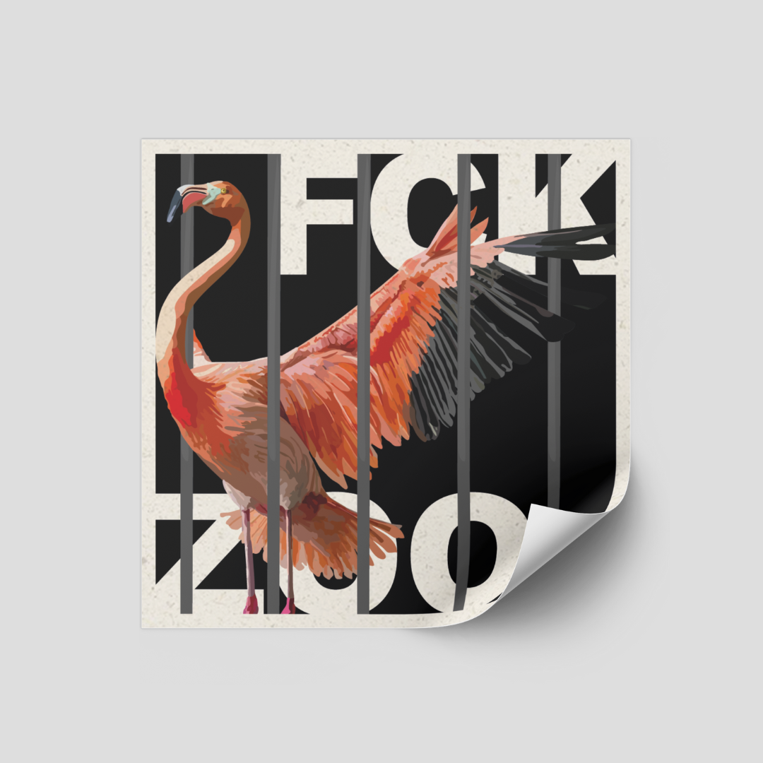 Sticker "FCK ZOOs" Flamingo