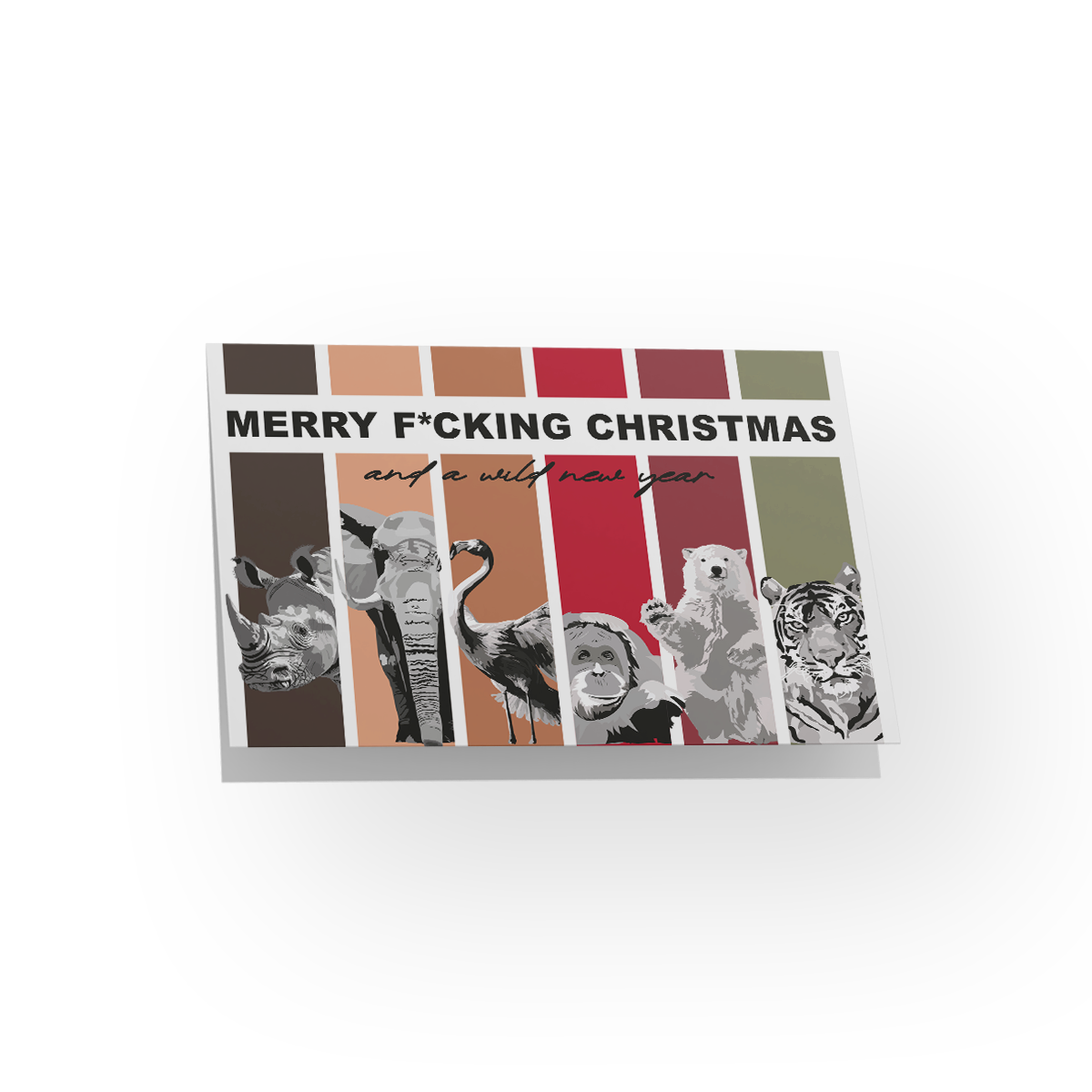 Weihnachtskarte "Merry f*cking Christmas and a wild new year"