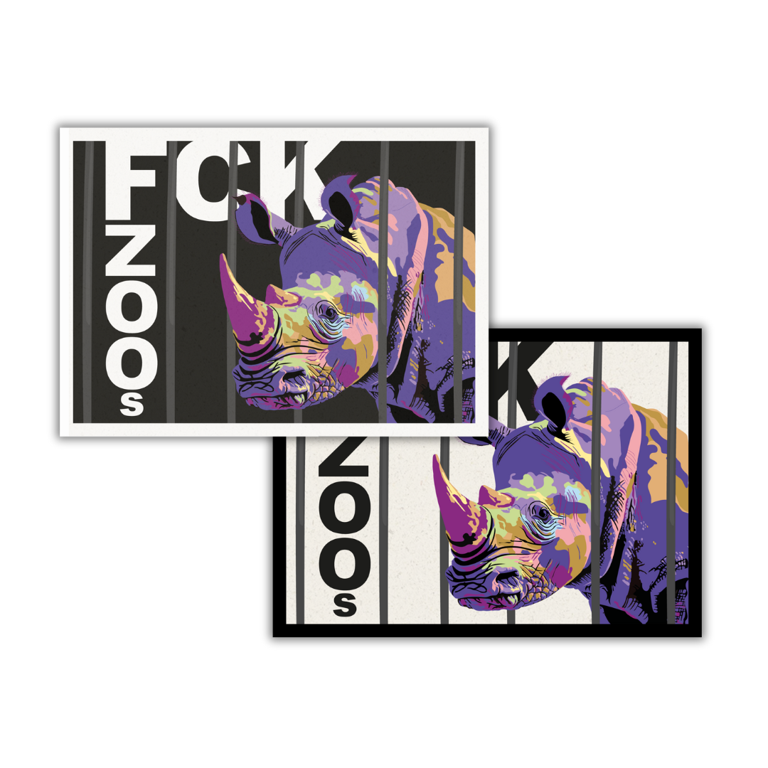 Postkarte "FCK ZOOs" Nashorn