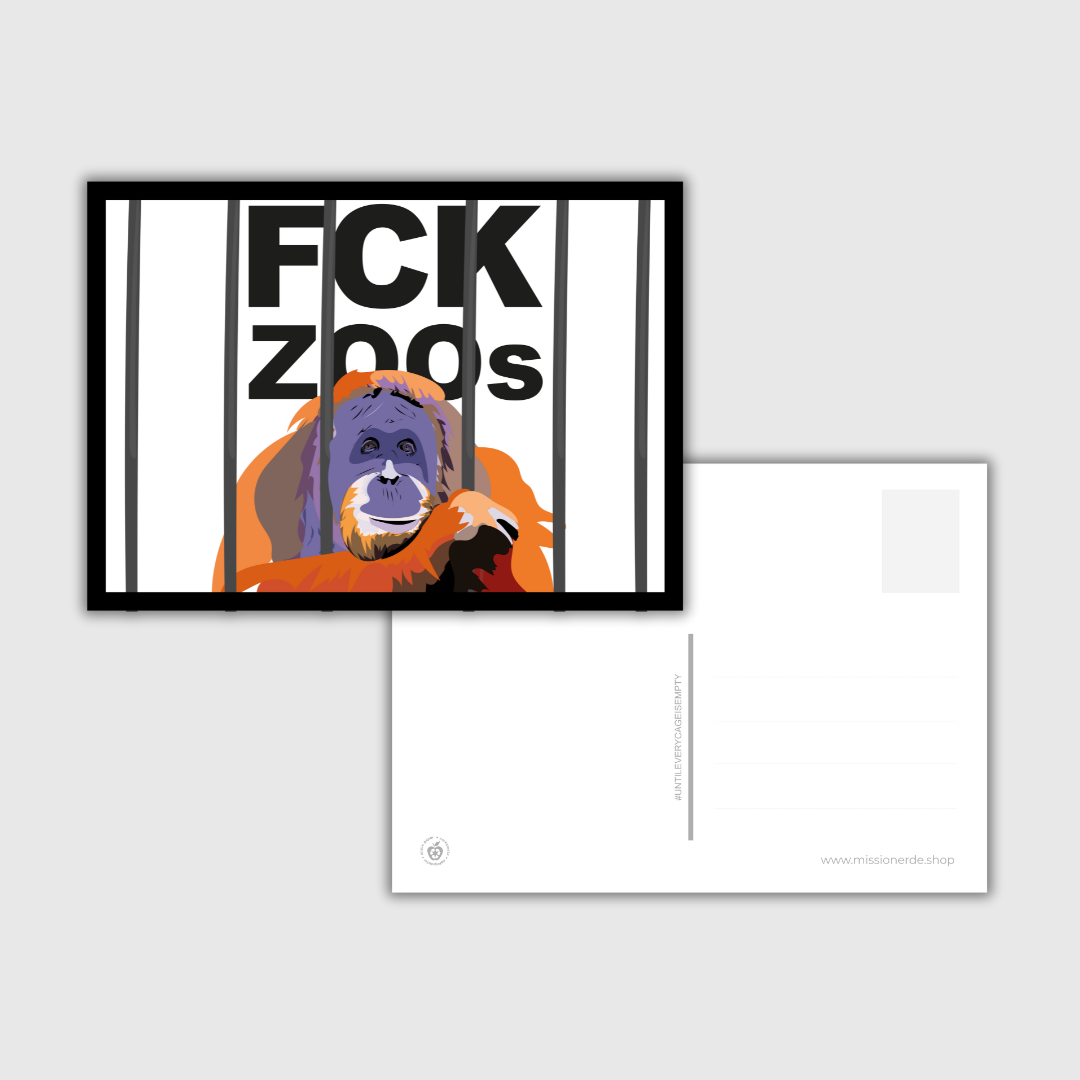 Postkarte "FCK ZOOs" Orang-Utan