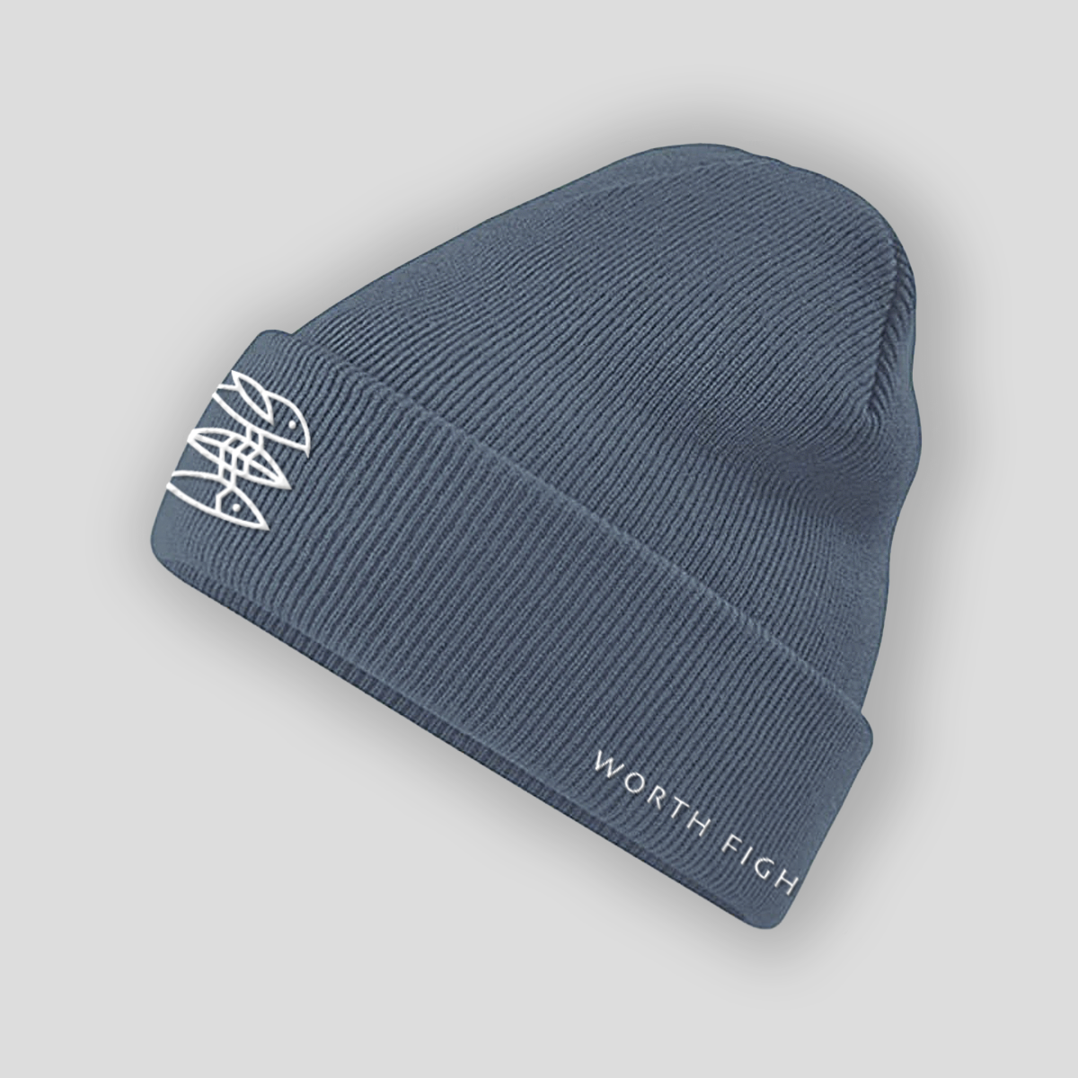Beanie "Worth fighting for" Ocean Blue