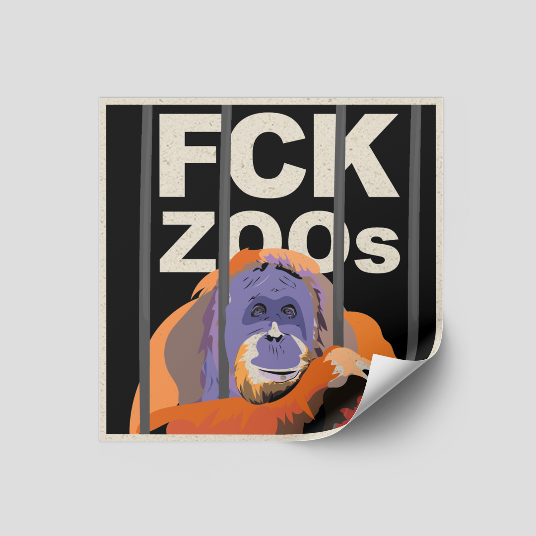 Sticker "FCK ZOOs" Orang-Utan