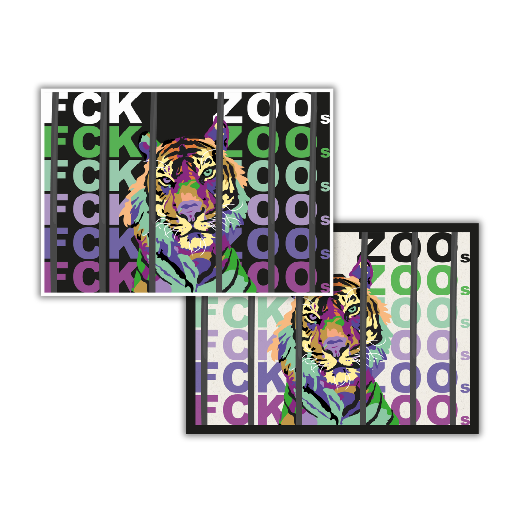 Postkarte "FCK ZOOs" Tiger