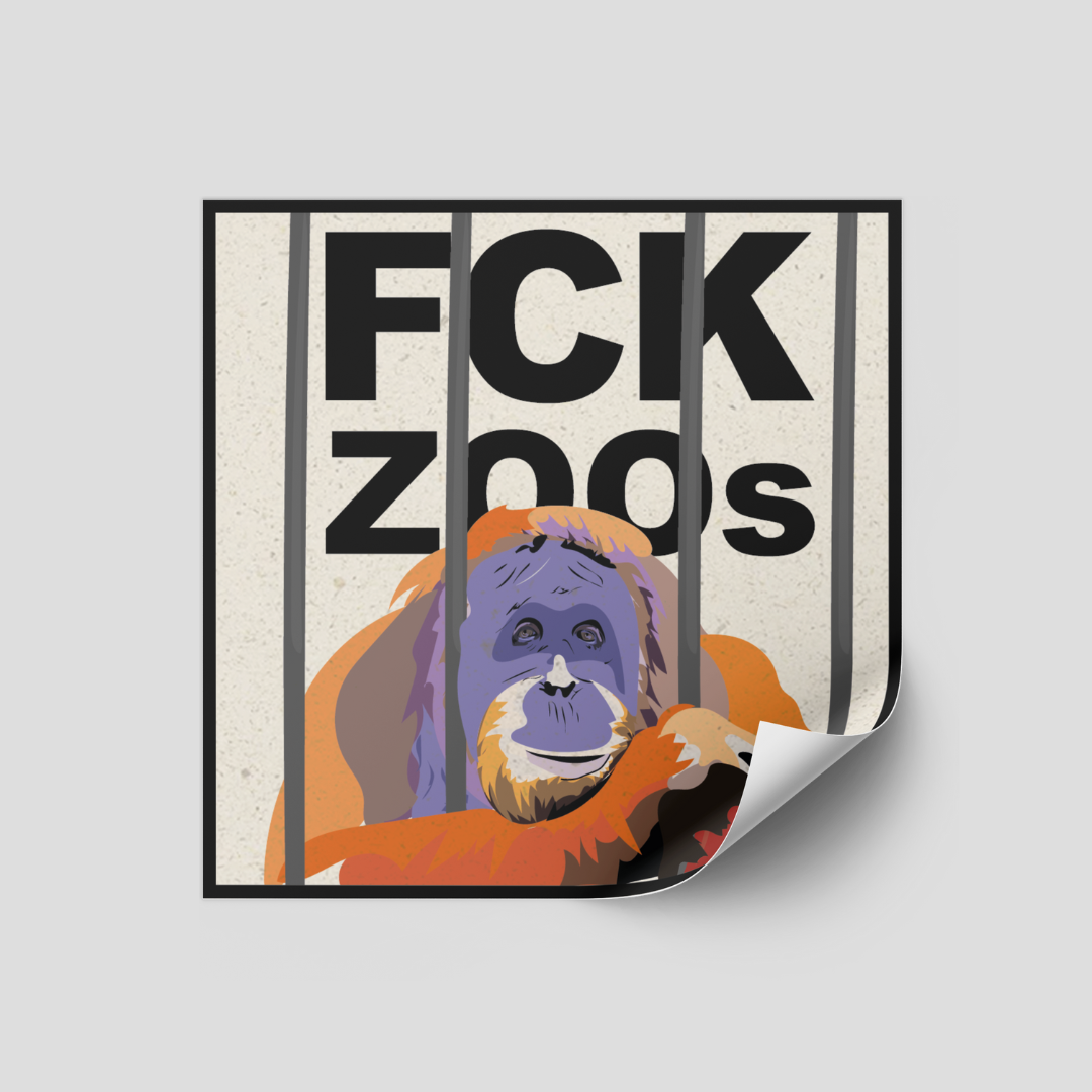 Sticker "FCK ZOOs" Orang-Utan