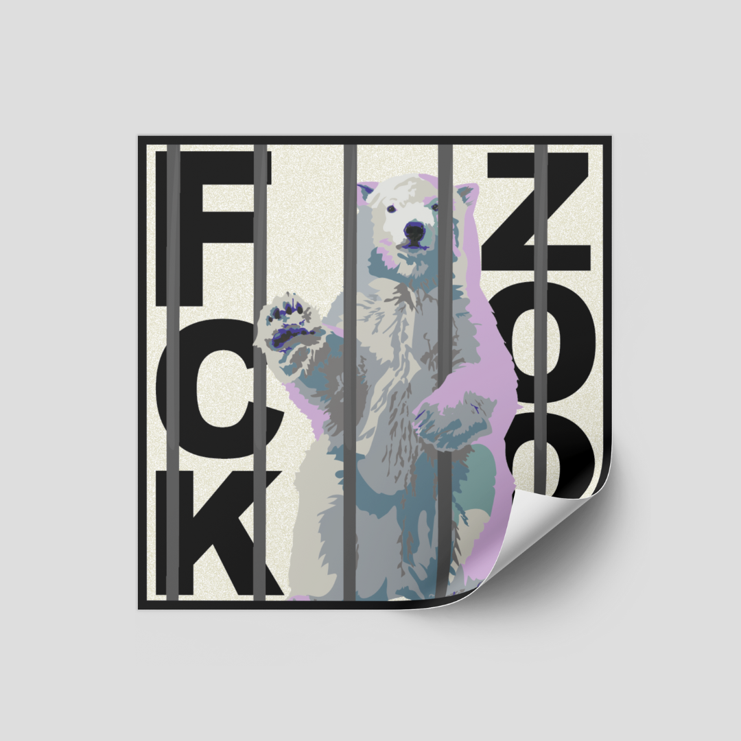 Sticker "FCK ZOOs" Eisbär