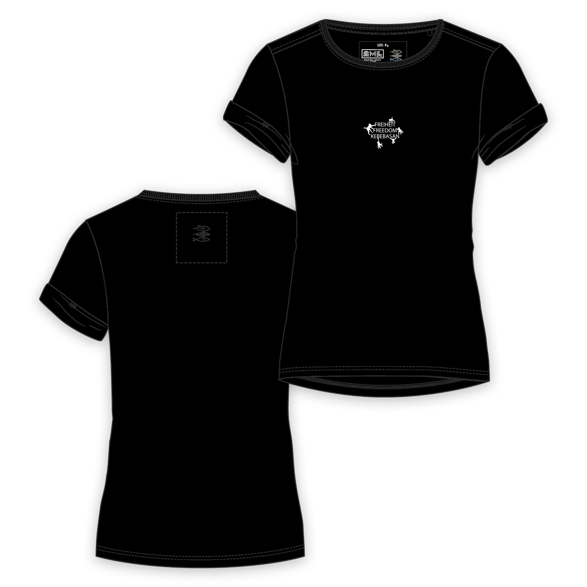 T-Shirt Women "Freiheit | Freedom | Kebebasan"