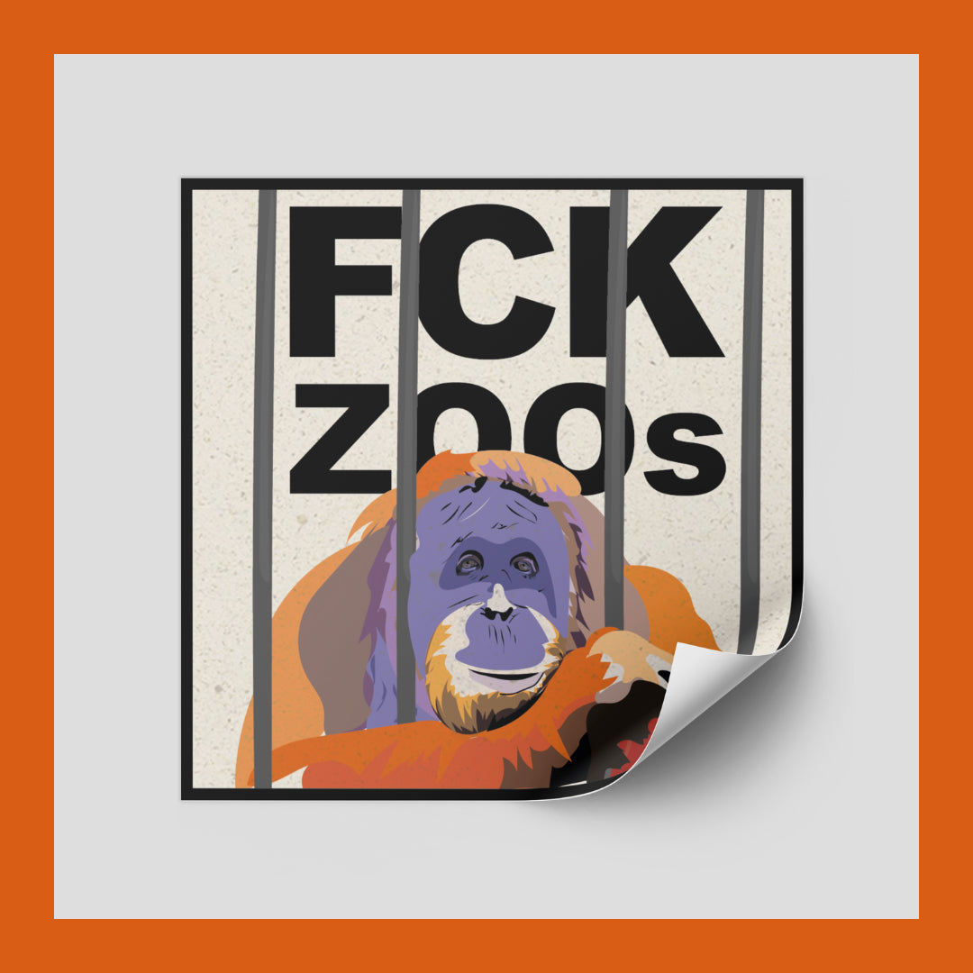 Sticker "FCK ZOOs" Orang-Utan