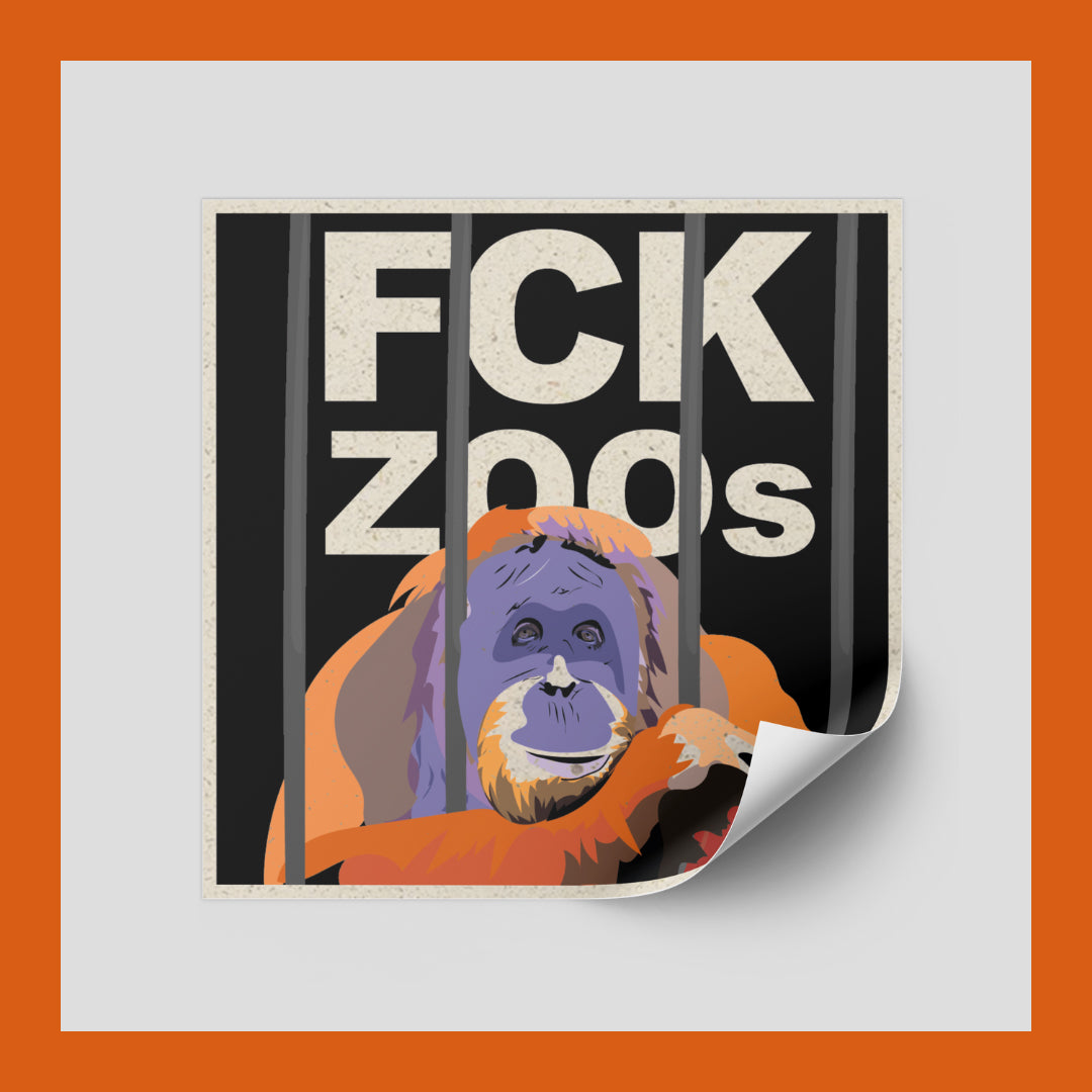 Sticker "FCK ZOOs" Orang-Utan