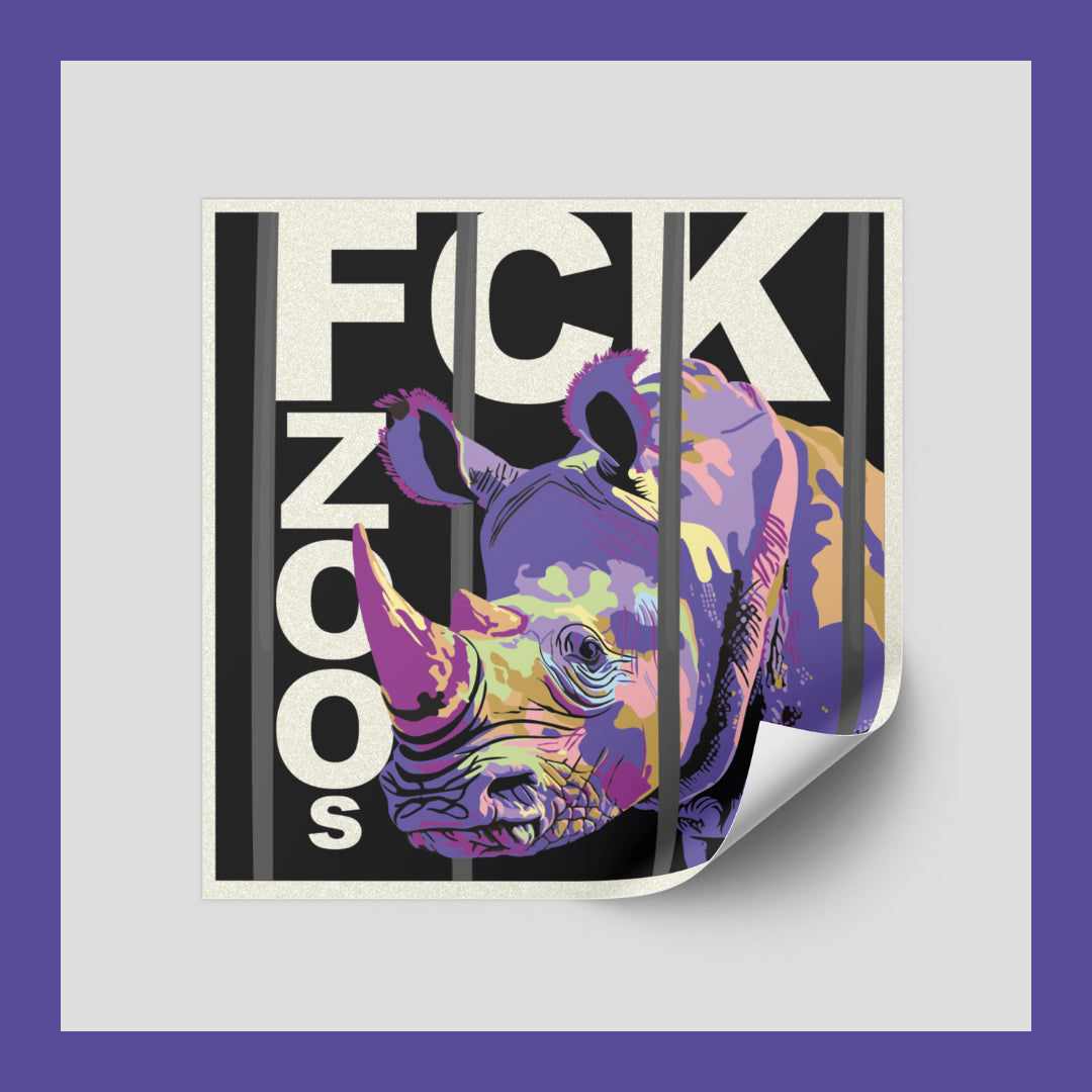 Sticker "FCK ZOOs" Nashorn