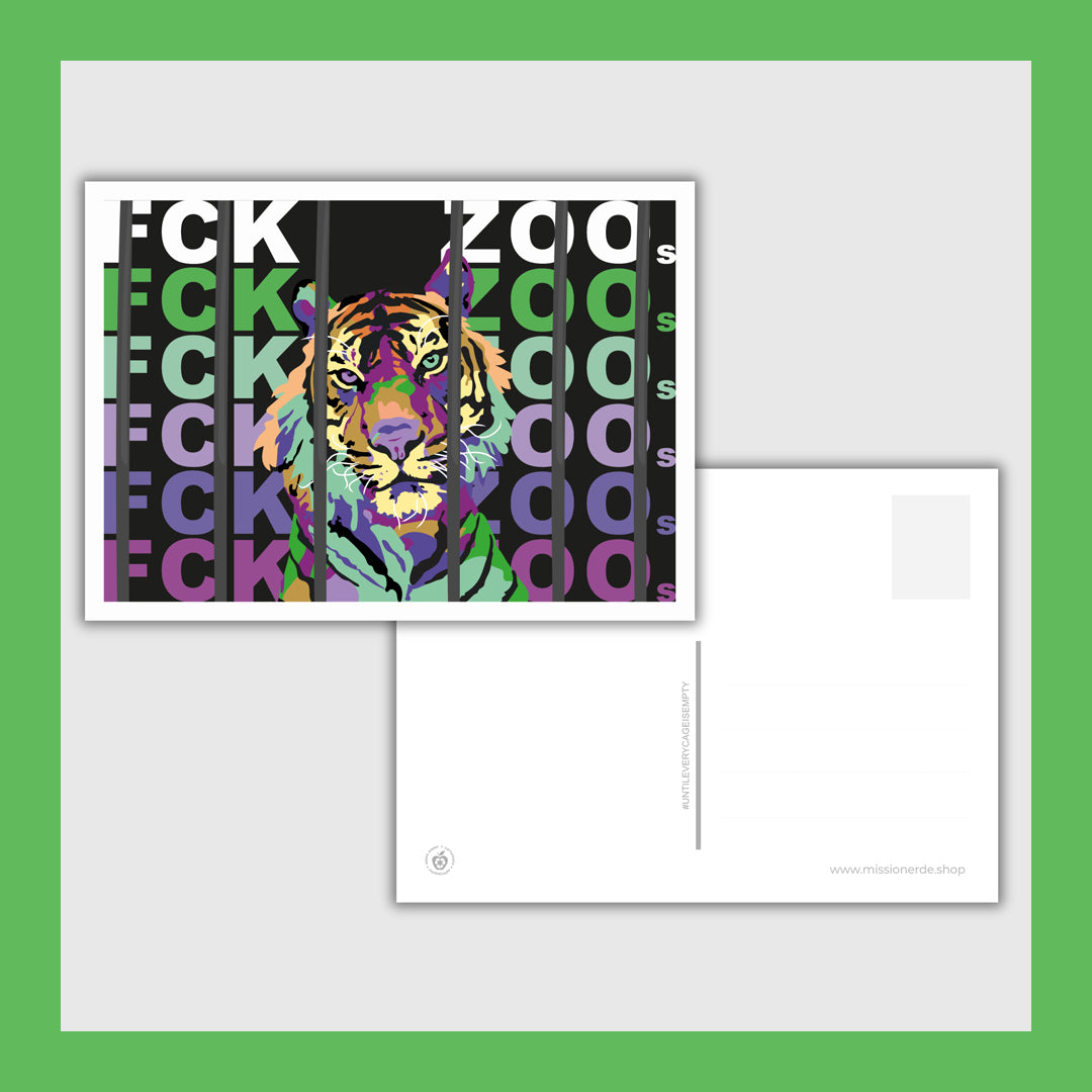 Postkarte "FCK ZOOs" Tiger