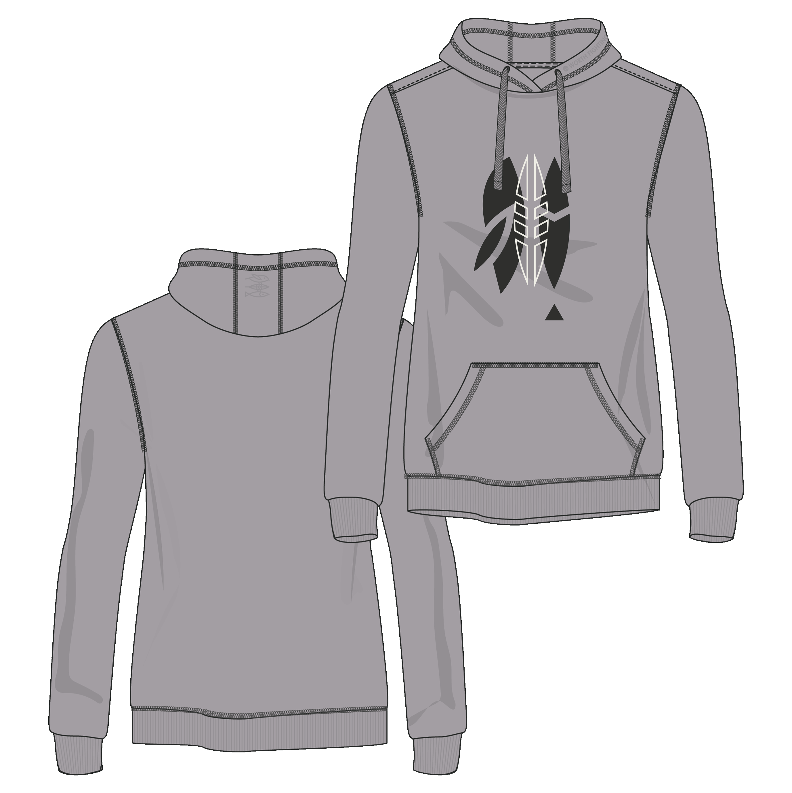 Hoodie Women "Tribal" grey