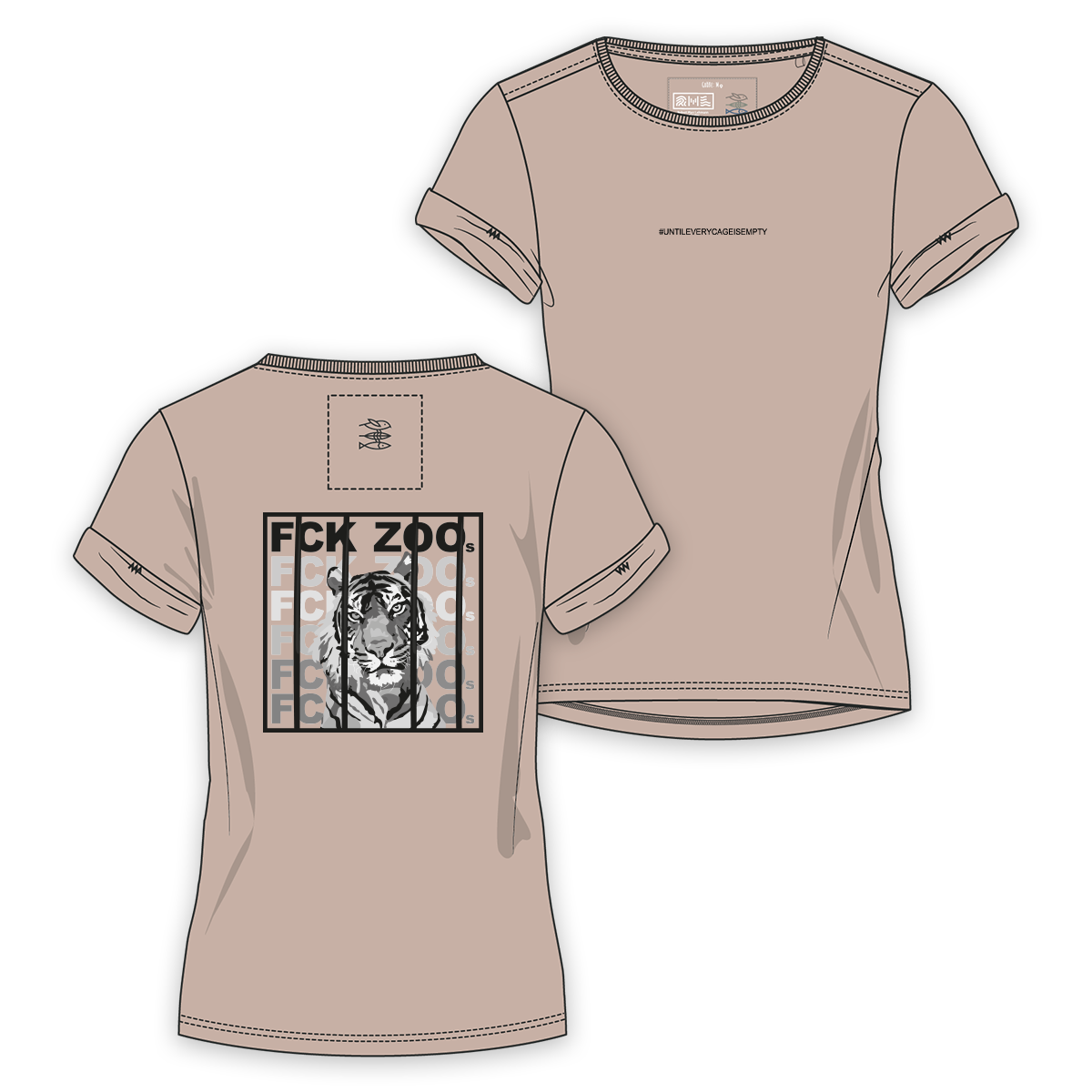 T-Shirt Women "FCK ZOOs" b/w  Limited Edition
