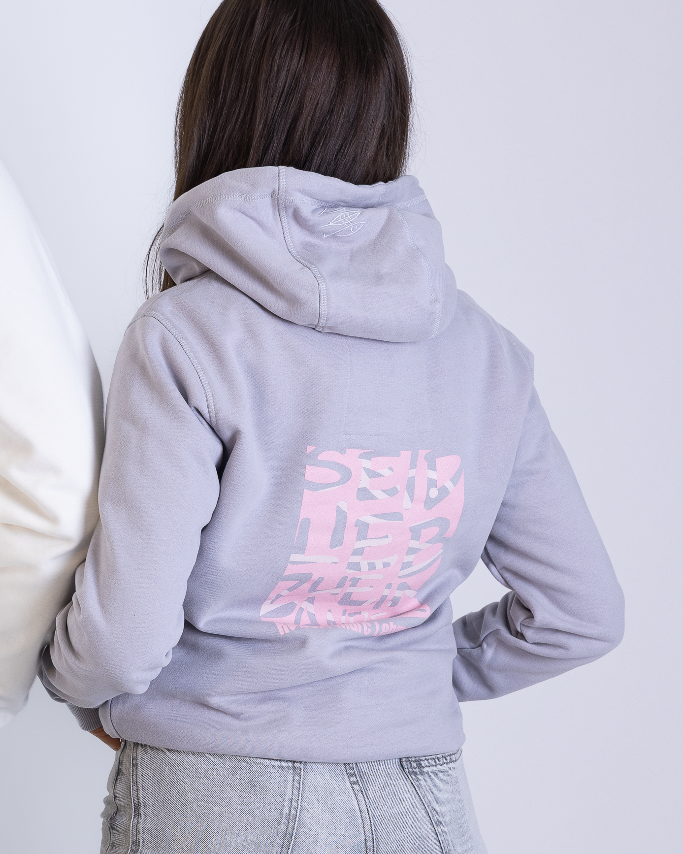 Hoodie Women "Seid lieb zueinander" grey