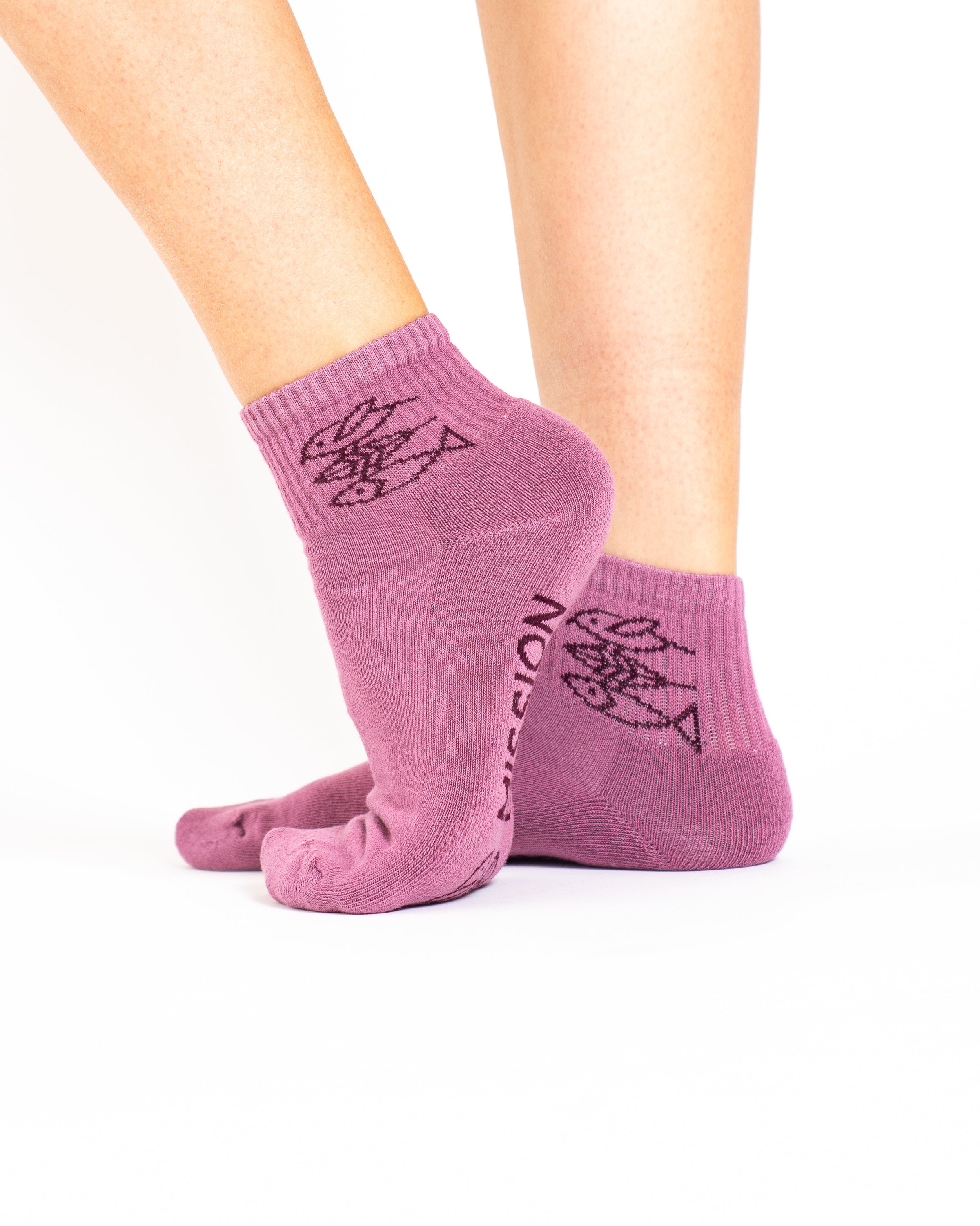 Sneakersocken Retro dusty pink / white / mint