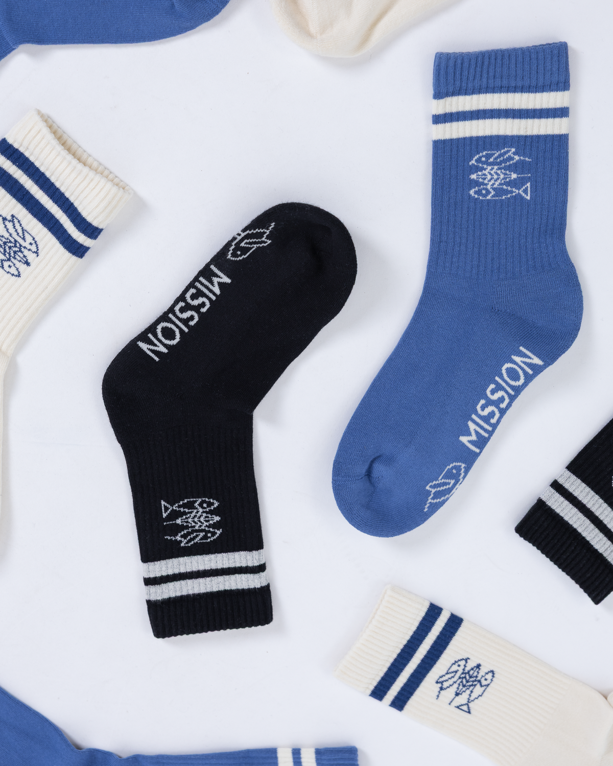 Sportsocken Black / Creme / Navy 3er Pack